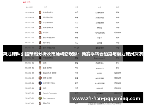 英冠球队引援策略分析及市场动态观察:新赛季转会趋势与潜力球员探索 英冠球队引援策略分析及市场动态观察:新赛季转会趋势与潜力球员探索